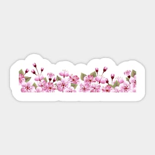 Horizontal border with pink sakura Sticker